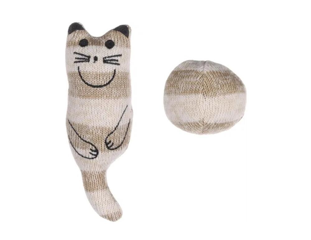 Faci kat + bal gestreept - Faci kat + bal gestreept